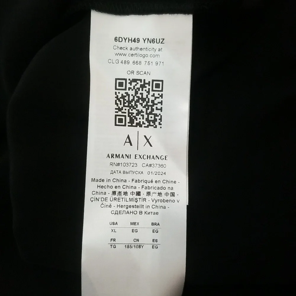 NWT A/X Armani Exchange Size XL Black Blouse - Picture 9 of 11